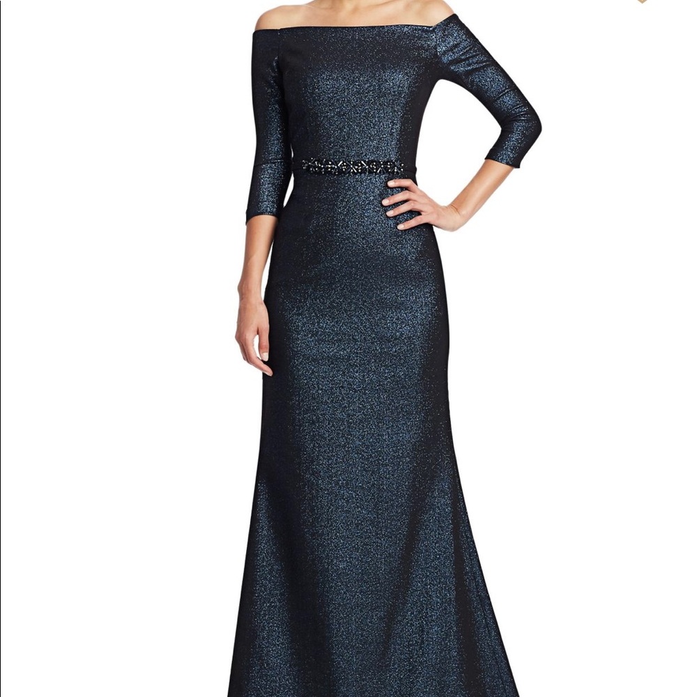 Rickie Freeman for Teri Jon Off-the-shoulder gown
